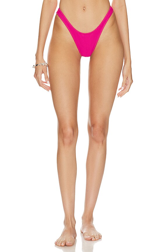 view 2 of 5 Lick Me Reversible Bikini Bottoms in Grey & Pink