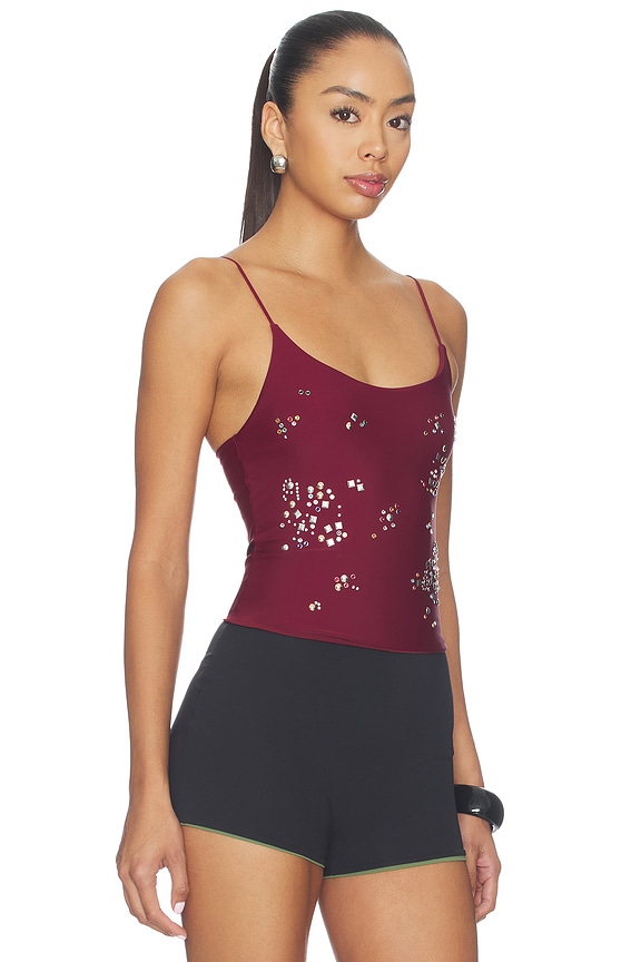 view 2 of 5 Tankini With Jewel Stones in Bordeaux