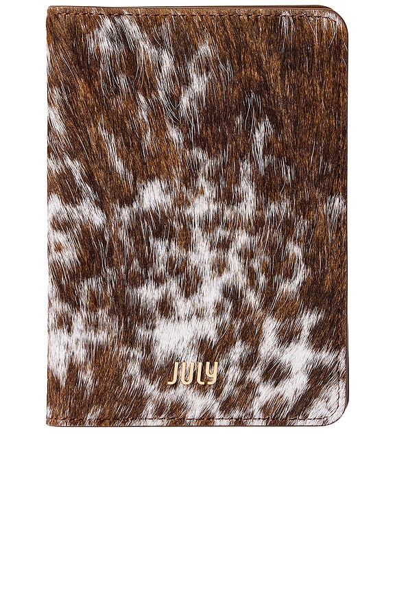 view 1 of 6 Cow Print Small Travel Wallet in Brown