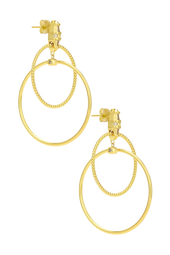 view 2 of 3 Saturn Earrings in Gold