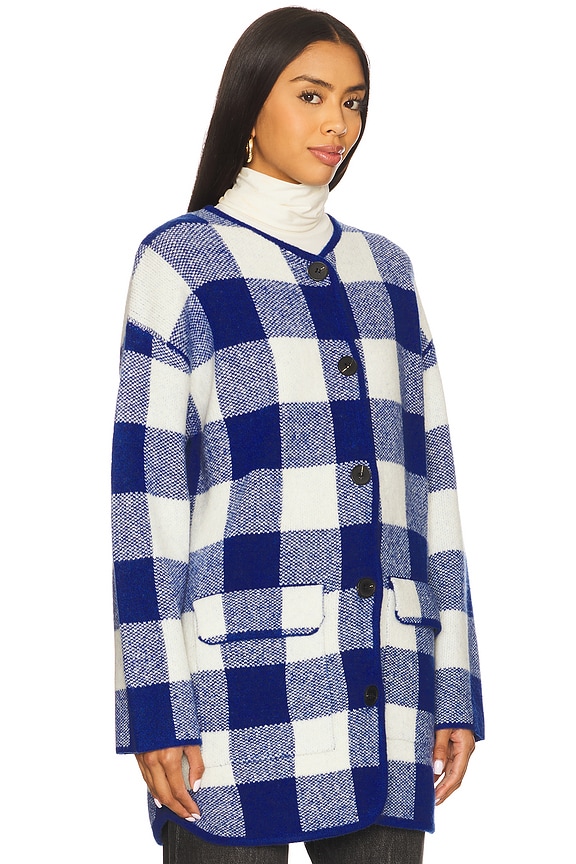 view 2 of 4 Jones Cardigan in Blueberry Plaid
