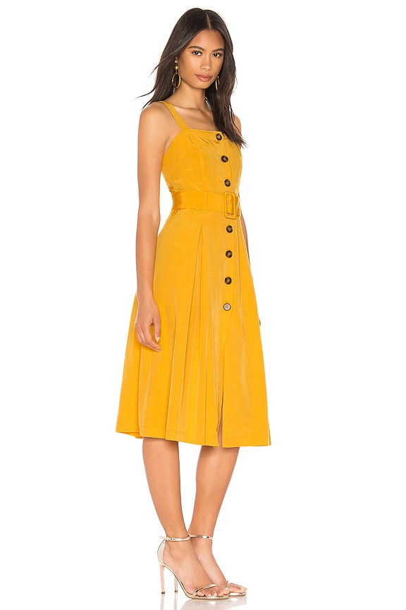 view 2 of 3 Buttoned Down Belted Dress in Marigold