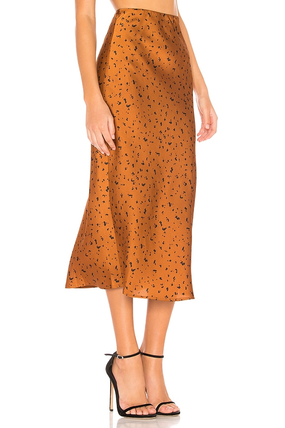 view 2 of 4 Animal Print Midi Skirt in Bronze Dot