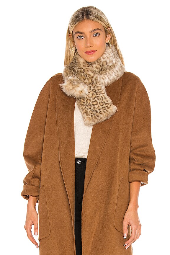 view 1 of 4 Faux Fur Pull Thru Scarf in Beige