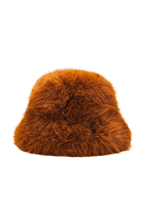 view 2 of 3 OVERSIZED FAUX FUR バケットハット in Chestnut