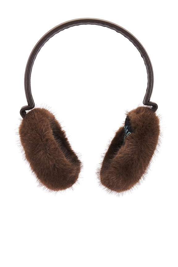 view 2 of 2 FAUX MINK & LEATHER イヤーマフ in Chestnut
