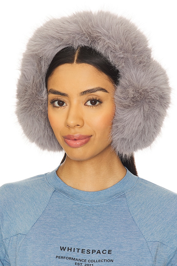 view 1 of 4 Faux Fur Earmuffs in Light Grey