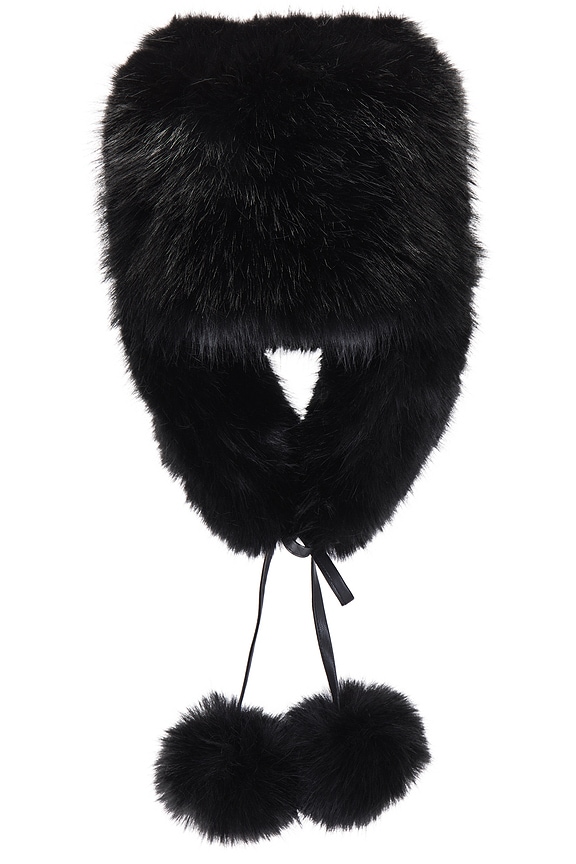 view 2 of 3 FAUX FUR トラッパーハット in Black