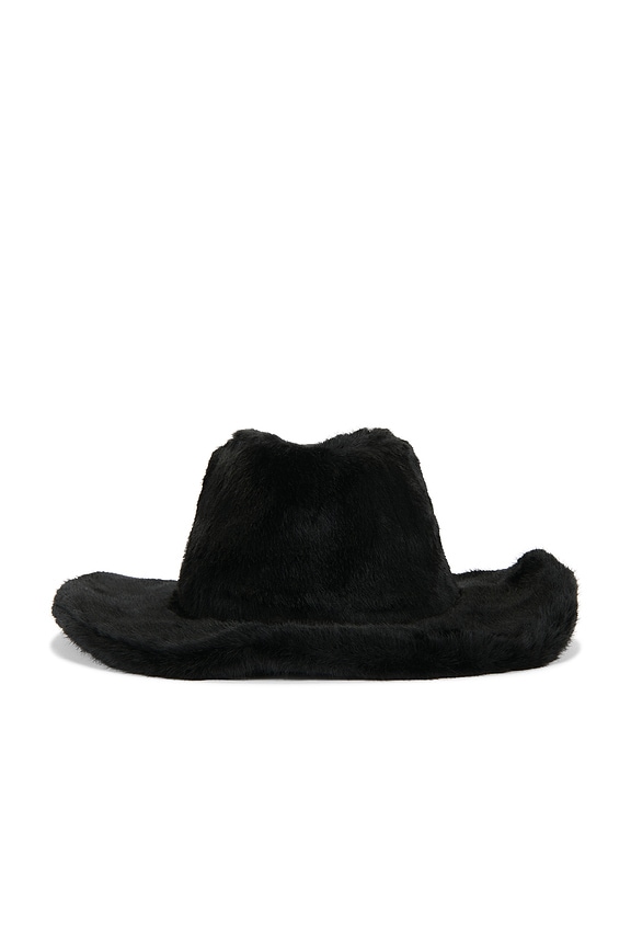 view 2 of 3 Faux Fur Cowboy Hat in Black