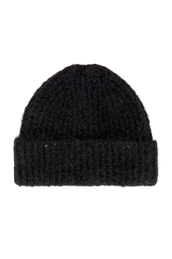view 2 of 3 Rib Knit Cuffed Hat in Black