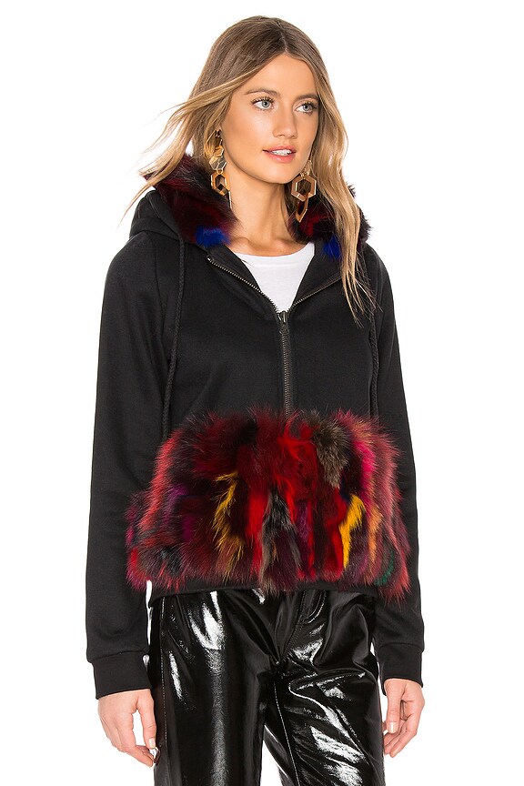 view 2 of 4 Dyed Multi Fox Zipper Sweatshirt in Black & Multi