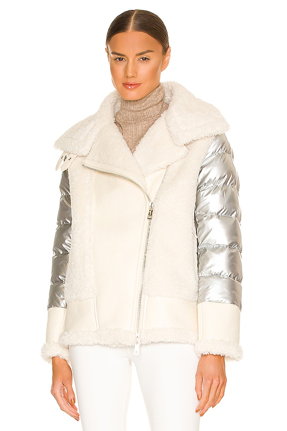 view 2 of 5 Faux Sherpa Moto Jacket in Silver