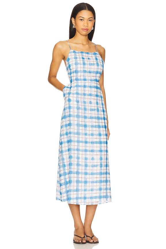 view 2 of 3 Charlie Midi Dress in Blue & Rust Check