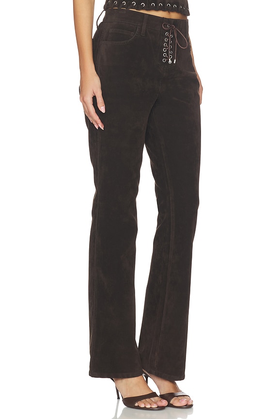 view 2 of 6 X WeWoreWhat The Ralph Suede Bootcut in Dark Chocolate