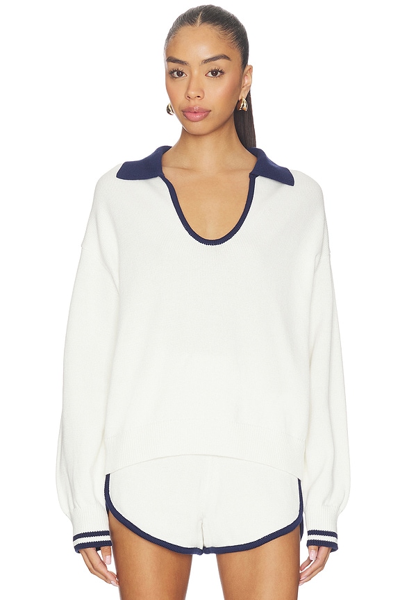 view 1 of 4 The Romie Polo Sweater in Milk