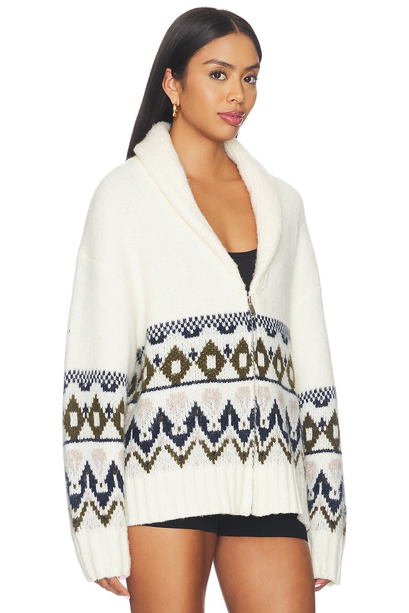 view 2 of 4 The Inga Fairisle Cardigan in Ecru Muti Fair Isle