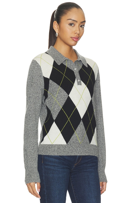 view 2 of 4 PULL POLO in Charcoal Argyle