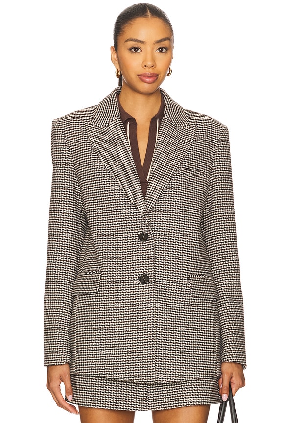 view 2 of 6 Boyfriend Blazer in Black & Chocolate