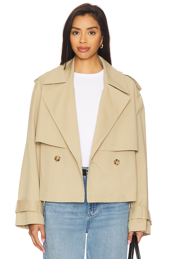 view 2 of 5 Liz Cropped Trench Coat in Camel