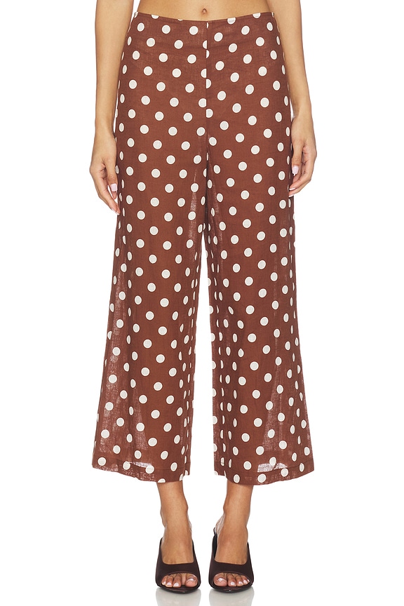 view 1 of 6 PIERNA ANCHA MARIEL in Brown Polka Dot