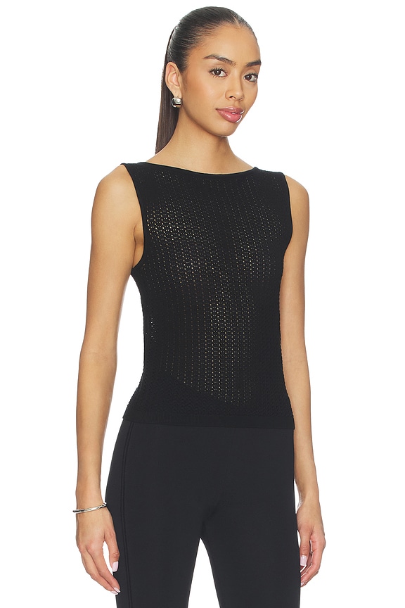 view 2 of 4 TOP SIN MANGAS CROCHET in Black