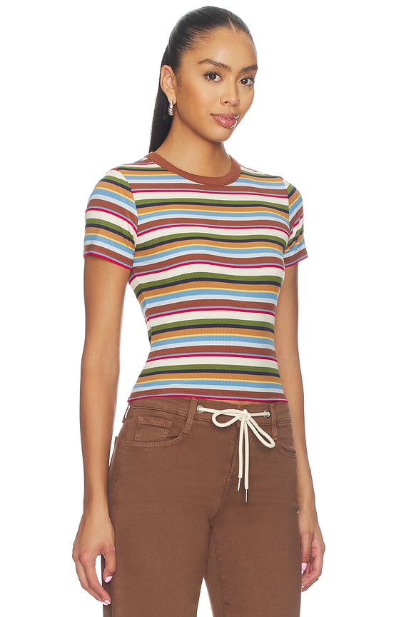 view 2 of 4 The Baby Tee Shirt in Multi Variegated Stripe