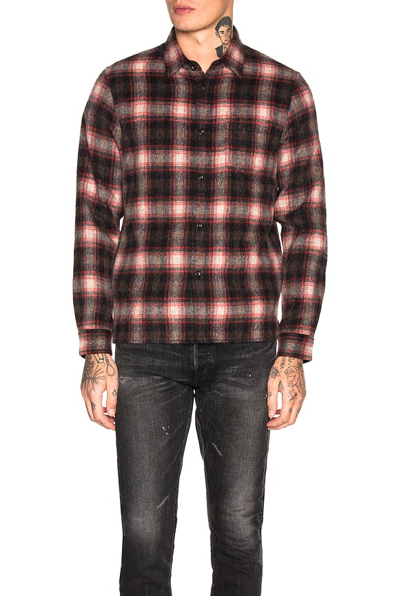 view 2 of 6 Wool Flannel Shirt in Red & Black