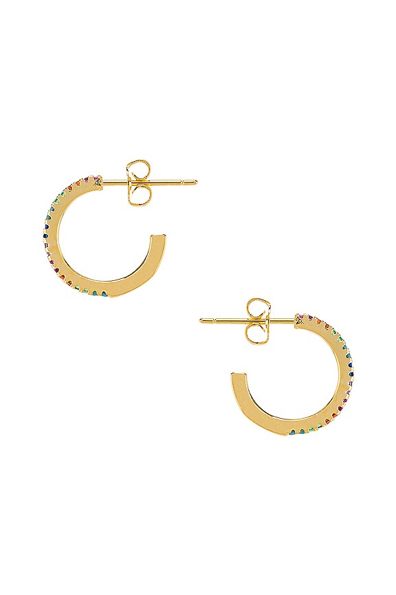 view 2 of 2 Rainbow Hoop Huggies in Rainbow