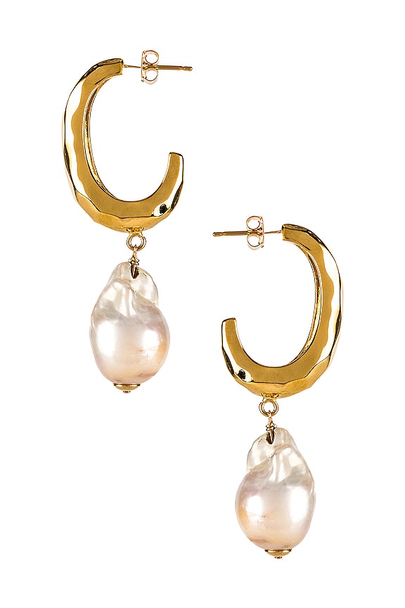 view 2 of 3 BOUCLES D'OREILLES CRÉOLE BAROQUE in Gold