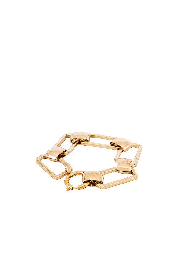 view 2 of 2 Rectangle Link Bracelet in Gold