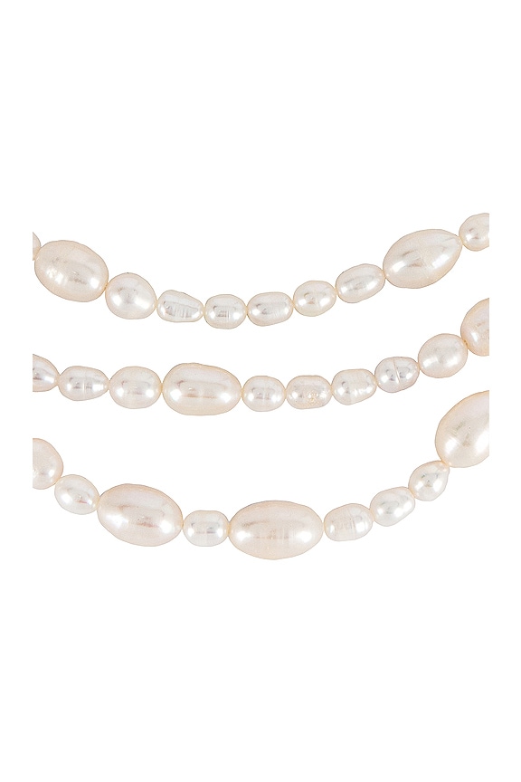 view 2 of 2 Rosie Triple Layer Pearl Necklace in Gold