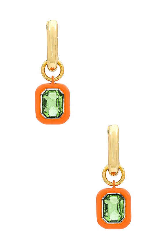view 2 of 3 PENDIENTES DE CRISTAL in Orange And Green