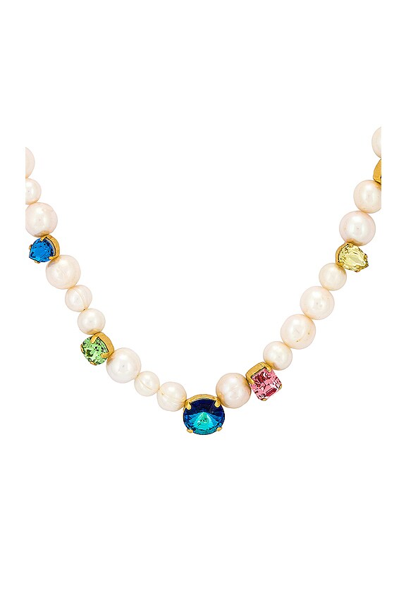 view 2 of 2 Diana Necklace in Glass Crystal And Freshwater Pearl