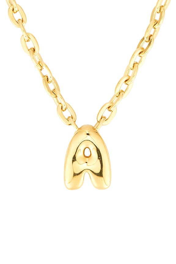 view 2 of 2 Bubble Letter Necklace in Gold