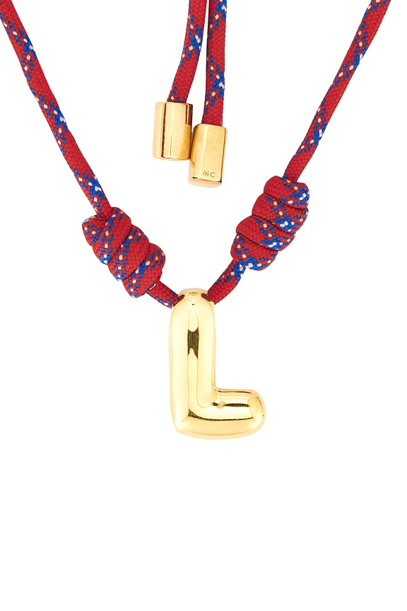 view 2 of 2 Bubble Letter Necklace in Red
