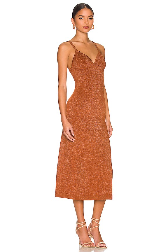 view 2 of 4 Midi Spaghetti Dress in Toffee