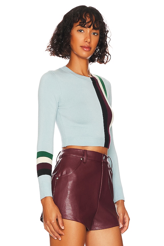 view 2 of 4 Long Sleeve Crop Sweater in Pool Stripes