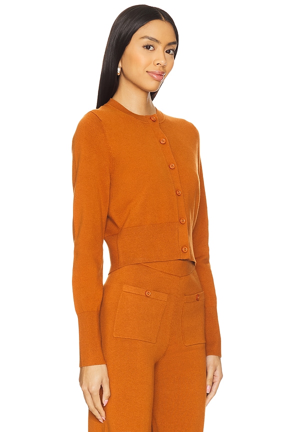 view 2 of 4 Long Sleeve Crop Cardigan in Ginger Tea