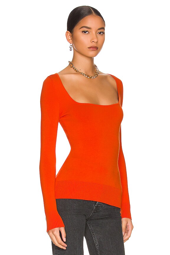 view 2 of 4 Long Sleeve Scoop Neck Top in Ferrari