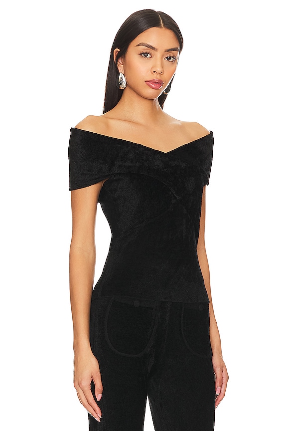 view 2 of 4 КРОП-ТОП С ОТКРЫТЫМИ ПЛЕЧАМИ in Black