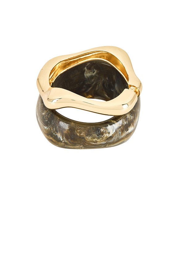 view 2 of 4 Rhodes Bangle Set in Marbled Brown & Gold