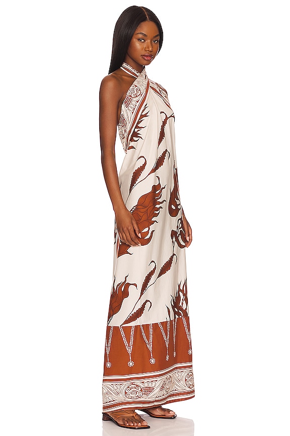 view 2 of 3 ROBE MAXI DEL MARE in Ecru & Tabacco