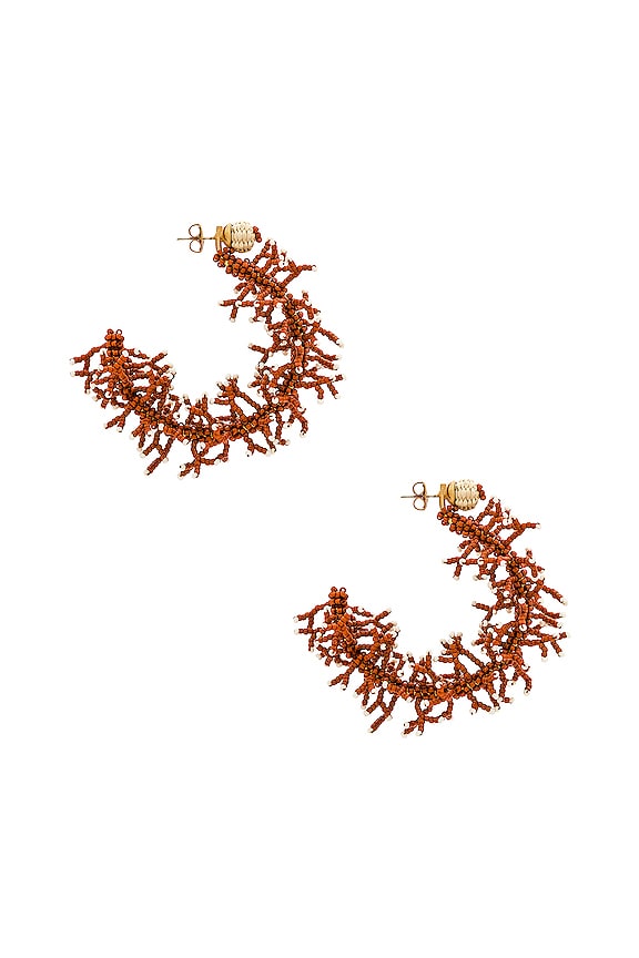 view 2 of 4 BOUCLES D'OREILLES LEYENDAS AFRICANAS in Brown Sienna & Ecru