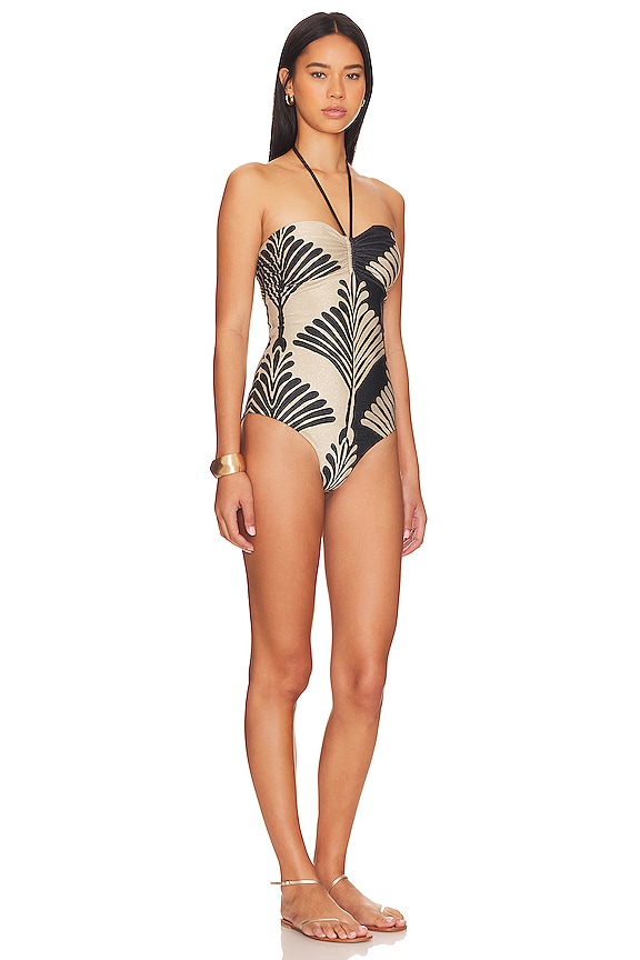 view 2 of 4 MAILLOT DE BAIN 1 PIÈCE OCCASUS SOLIS in Fans Black & Ecru
