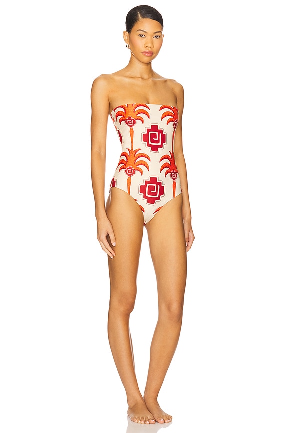 view 2 of 3 Alta Mar One Piece Swimsuit in Ecru, Red & Wine