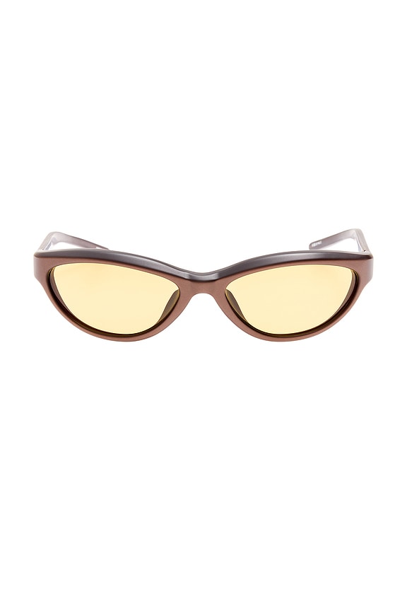 view 1 of 3 Curvo Sunglasses in Matte Metallic Brown, Silver, & Amber