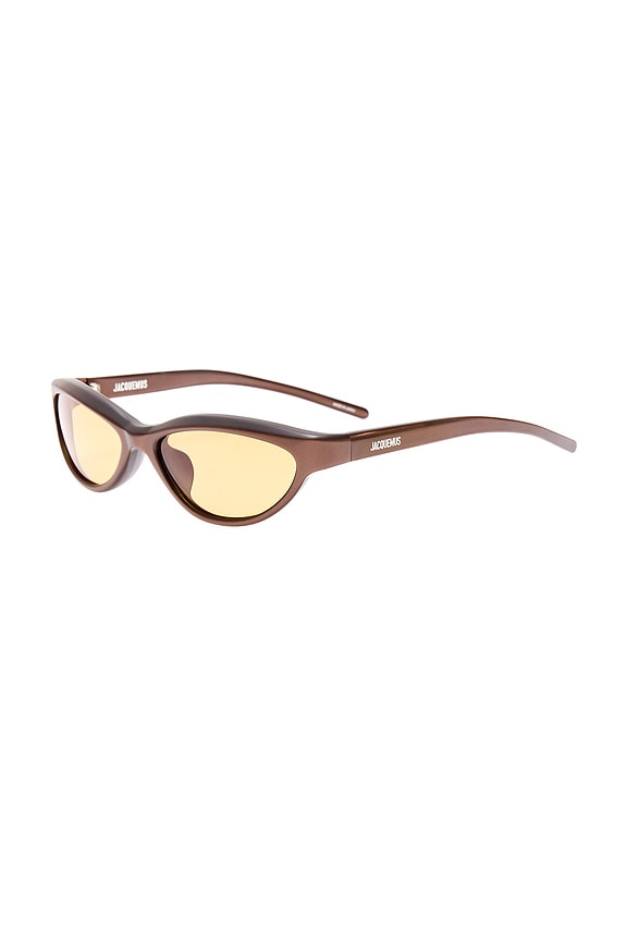 view 2 of 3 Curvo Sunglasses in Matte Metallic Brown, Silver, & Amber