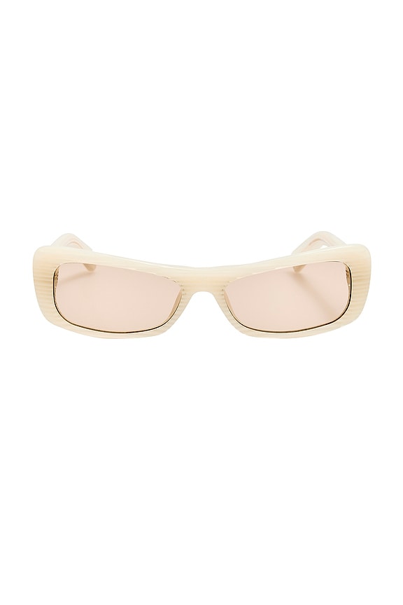 view 1 of 3 GAFAS DE SOL CAPRI in Striped Cream, Light Gold, & Truffle