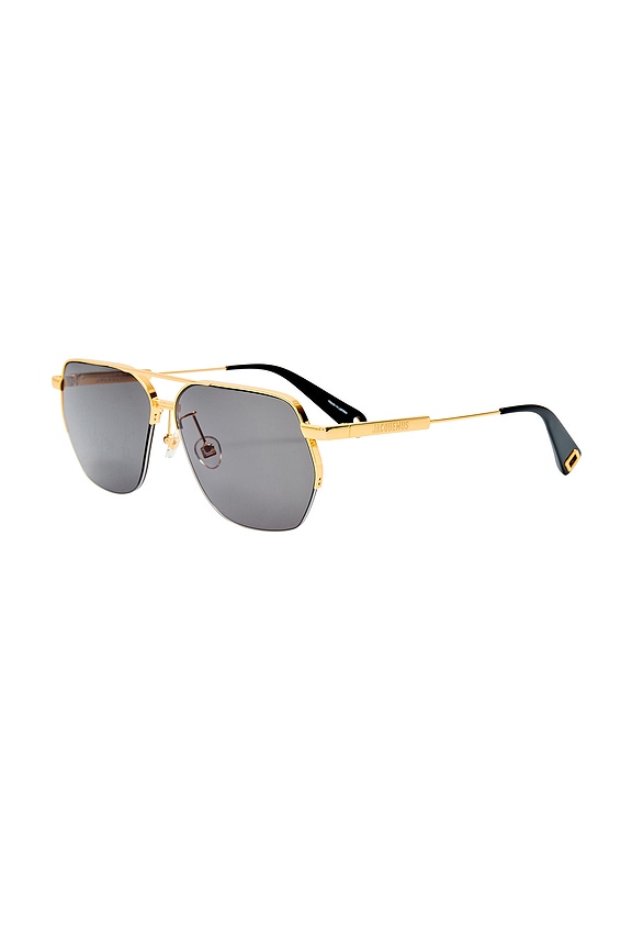 view 2 of 3 LUNETTES DE SOLEIL AVIADOR in Light Gold, Shiny Brown, & Khaki
