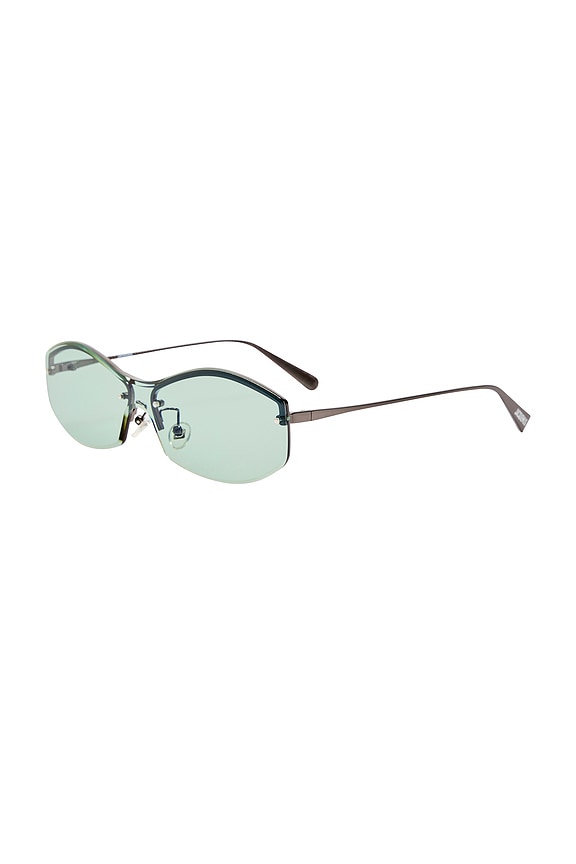 view 2 of 3 Geometric Sunglasses in Nickel & Mint